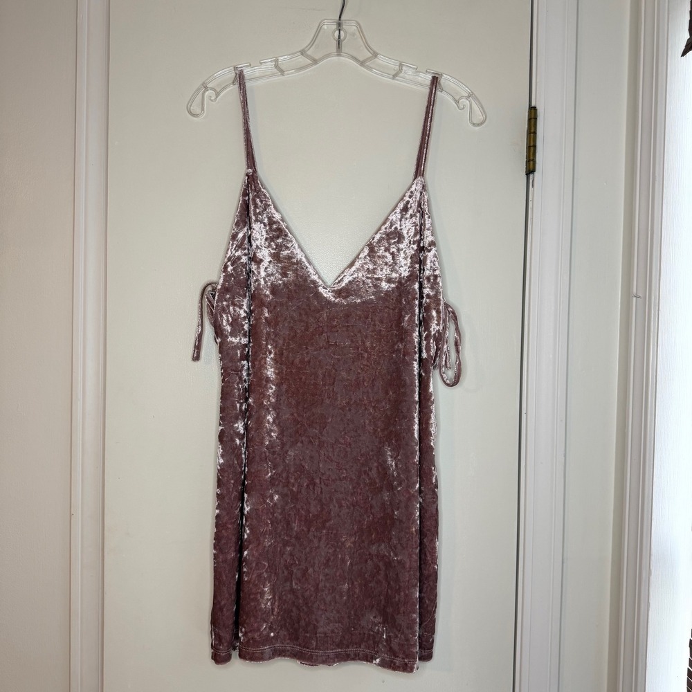 Tobi Velvet Mini Dress Sleeveless Spaghetti Strap Purple Women's M/M